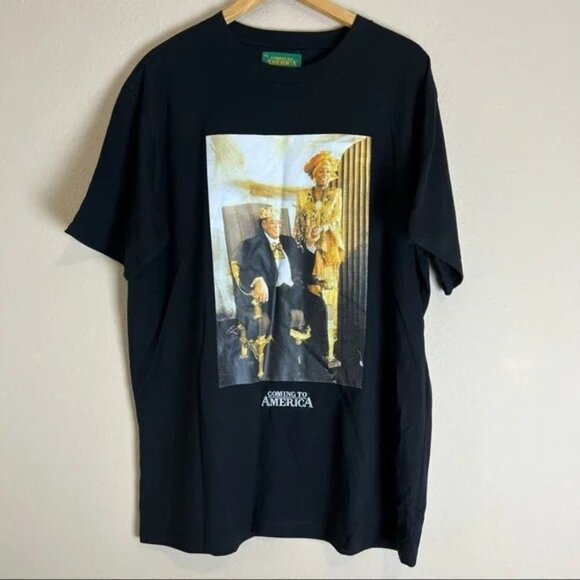 NWOT Shoe Palace x Coming To America Men's Black Graphic T-Shirt - Picture 1 of 7